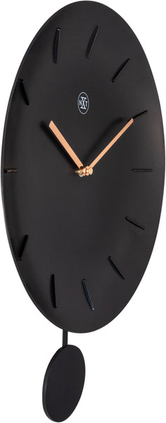 NXIME NX-7339WW Reloj de pared NXT Bowl Ø 30 cm Negro