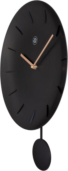 NXIME NX-7339WW Reloj de pared NXT Bowl Ø 30 cm Negro