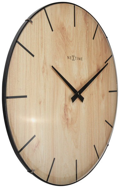 Nextime NE-3249 Zegar ścienny krawędź DOOD-Dome Dia 35 cm plastikowy jasnobrązowy