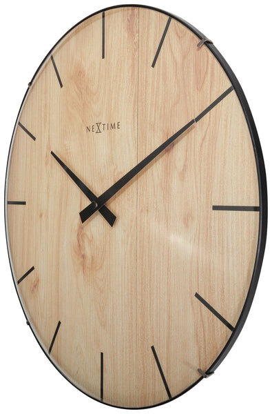 Nextime NE-3249 väggklocka kant-trä-dome dia 35cm plastljusbrun