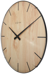 Nextime NE-3249 väggklocka kant-trä-dome dia 35cm plastljusbrun