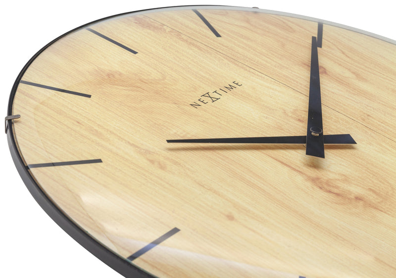 Nextime NE-3249 Zegar ścienny krawędź DOOD-Dome Dia 35 cm plastikowy jasnobrązowy