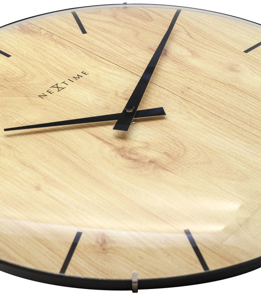 Nextime NE-3249 Zegar ścienny krawędź DOOD-Dome Dia 35 cm plastikowy jasnobrązowy