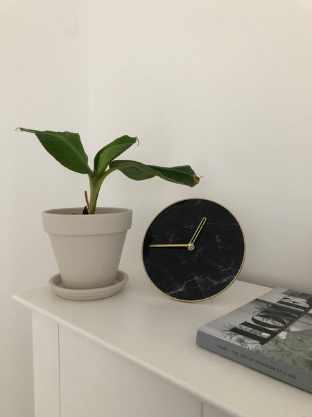 Následující Ne-5222ZW stolní hodiny mramorového stolu Dia 20cm sklenice černá
