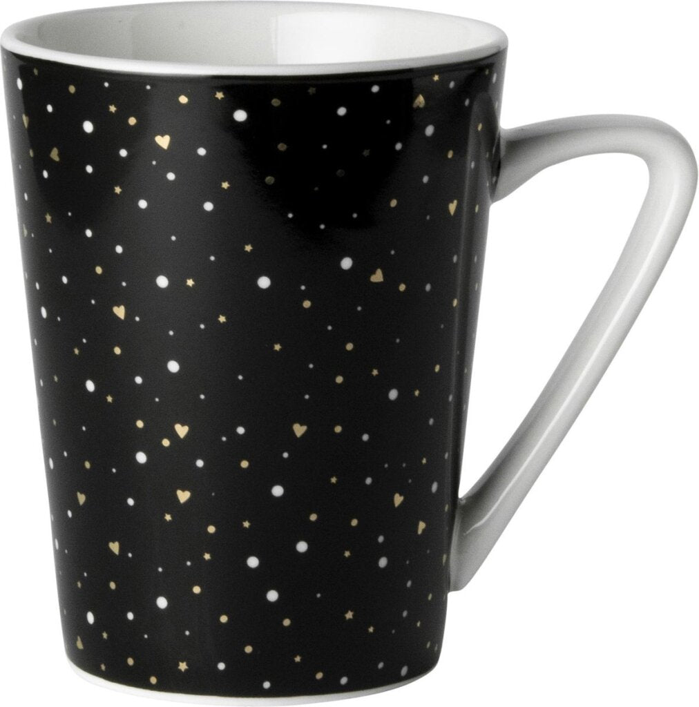 Dutch Rose Loft Black and White Mug Black With Glitter 31 CL