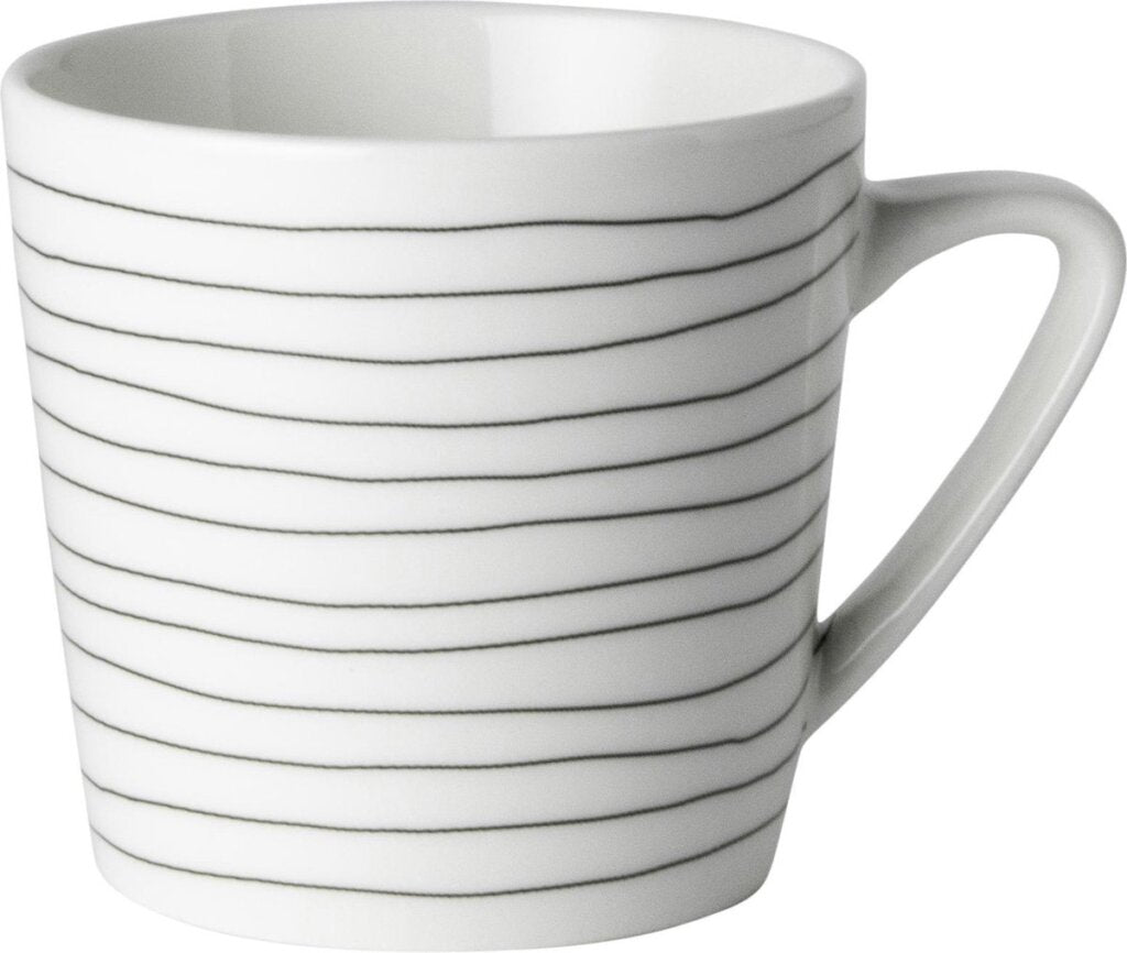 Dutch Rose Loft Black and white coffee mug black stripes 20 cl
