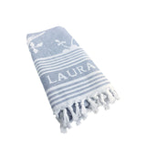 Laura Ashley hamam towel Elveden midnight 90x180 cm blue and white
