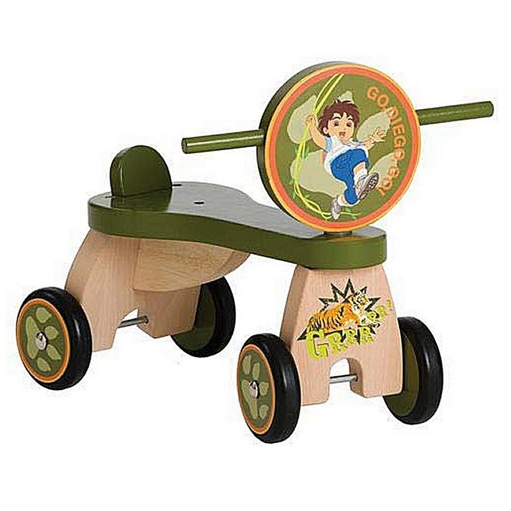 Dora Diego stable wooden balance bike jungle with 4 wheels 1+