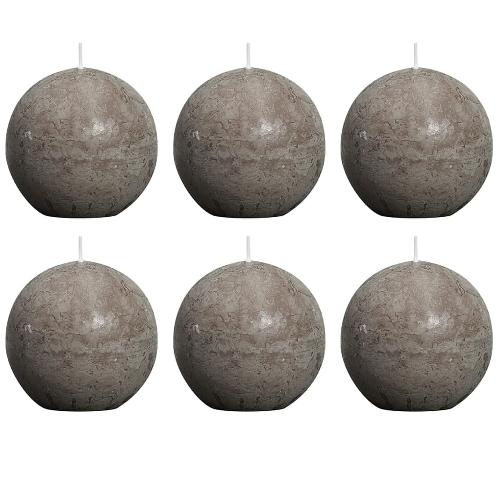 Bolsius Bolschius Bolkard Rustic 80 mj Taupe 6 Sts
