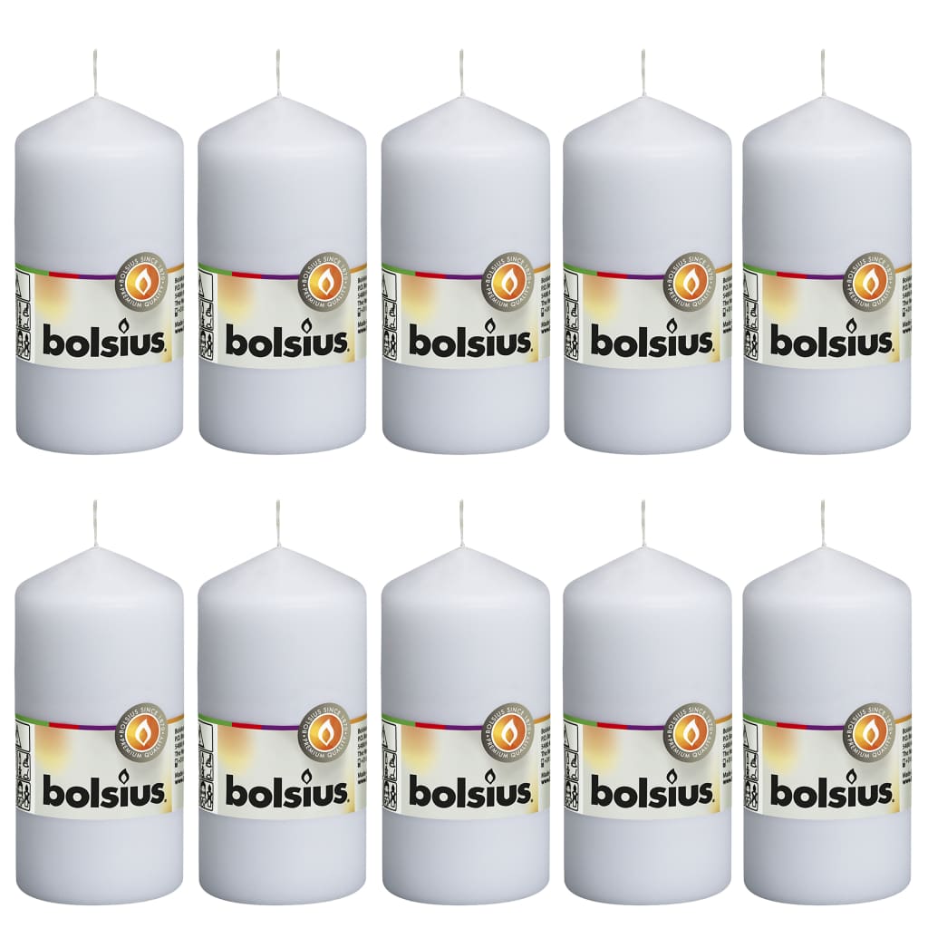 Blosius Bolsius Käerzen 10 PCs 120x58 mm wäiss