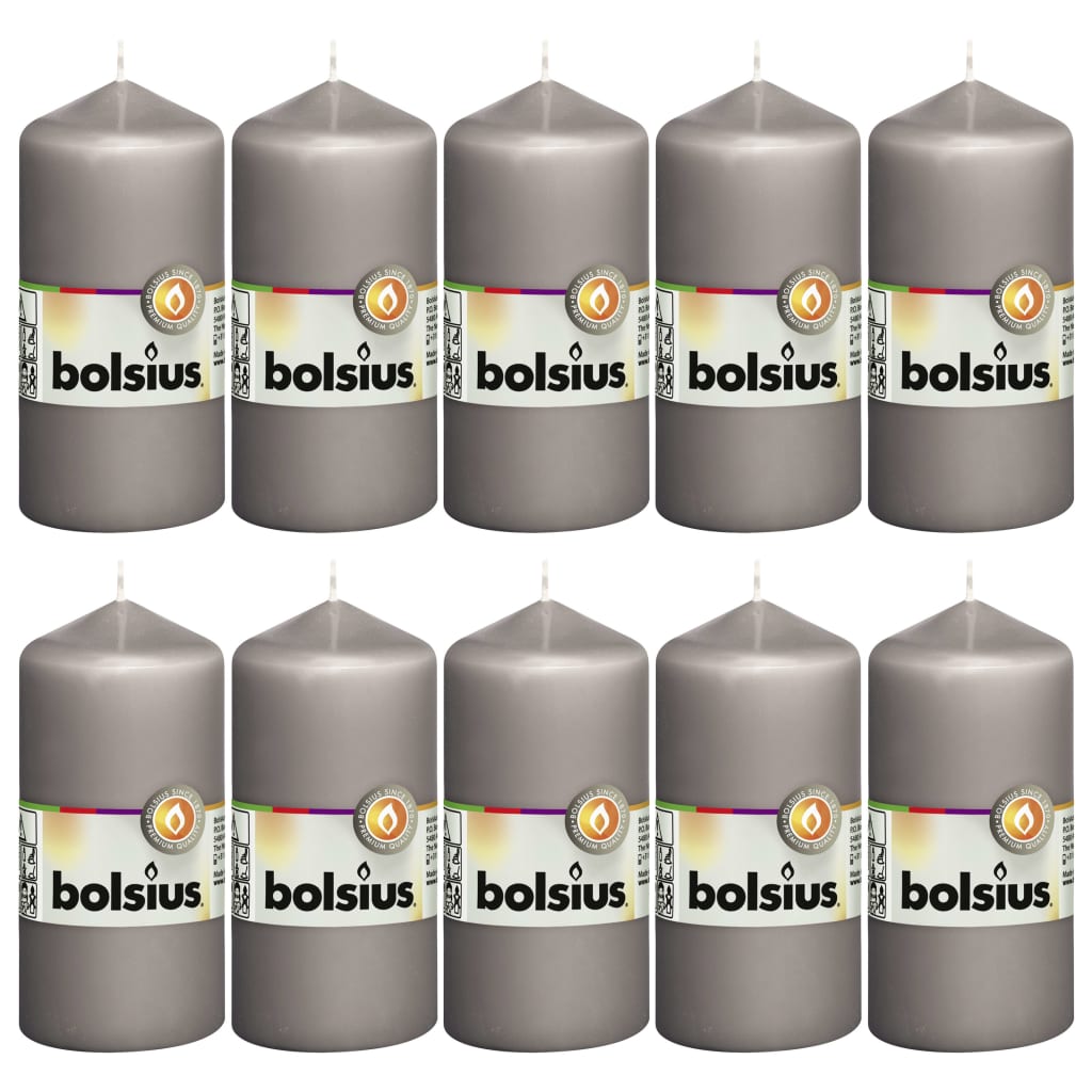 Bolsius Bolsius Stollen sveče 10 psov 120x58 mm toplo siva