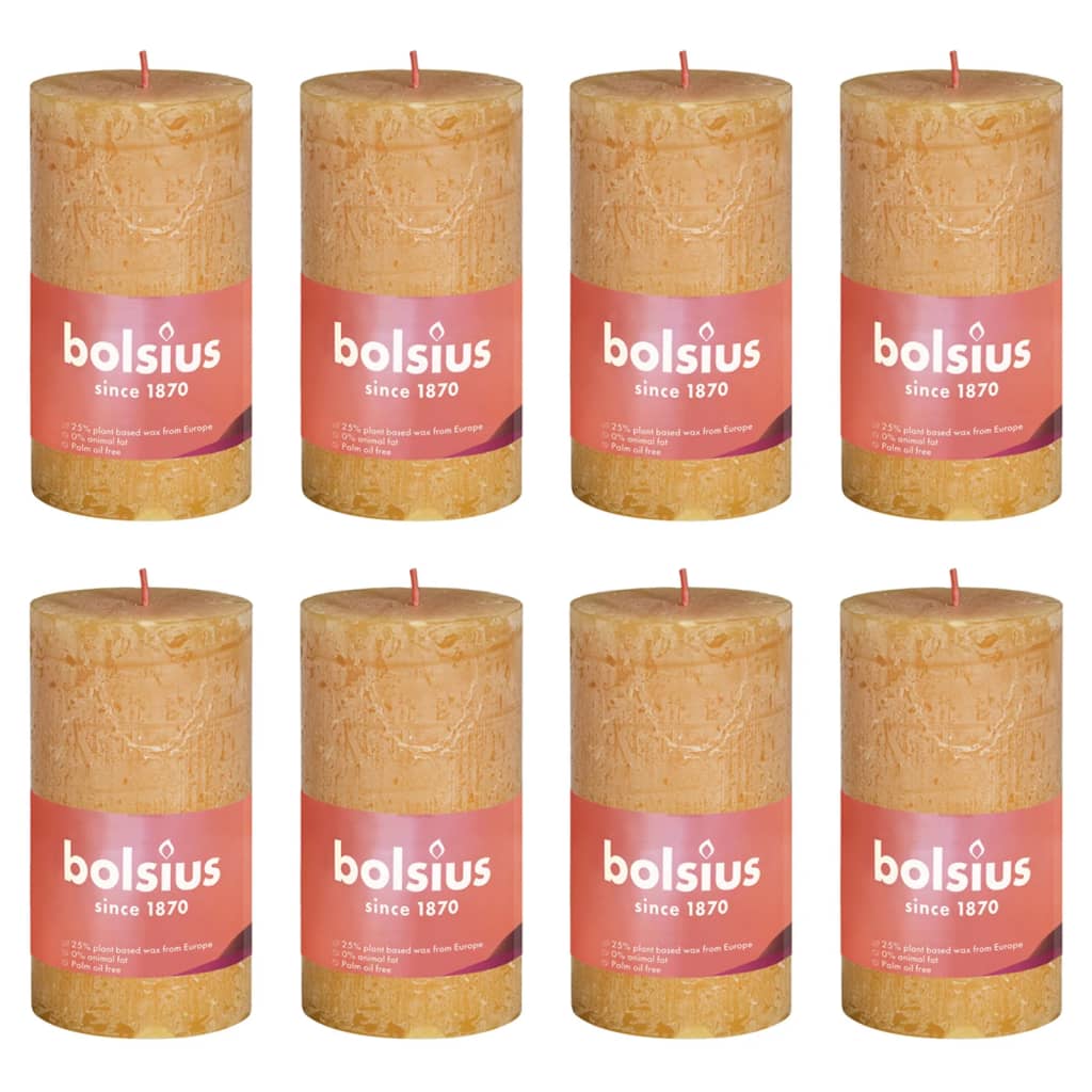 Bolsius Bolsius Stollen SHINE 8 ST Rustic 100x50 mm Honey yellow
