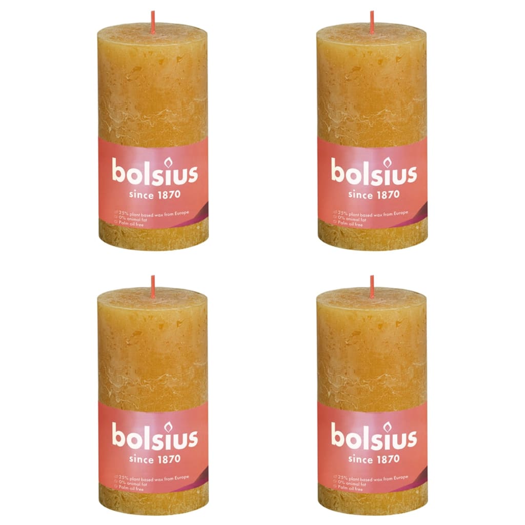 Bolsius Bolsius Stollen Shine 4 St rustikal 130 x 68 mm Honiggelb