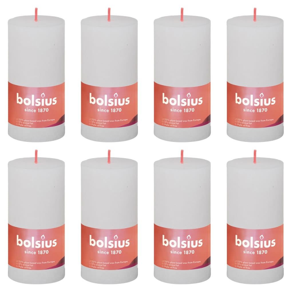 Bolsius Bolsius Stollen SHINE 8 ST Rustic 100x50 mm Cloudy White