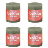 Bolsius Bolsius Stollen Shine 4 St Rustic 80x68 mm Olivo fresco colorato