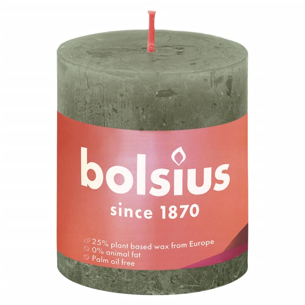 Bolsius Bolsius Stollen Shine 4 St Rustic 80x68 mm Olivo fresco colorato