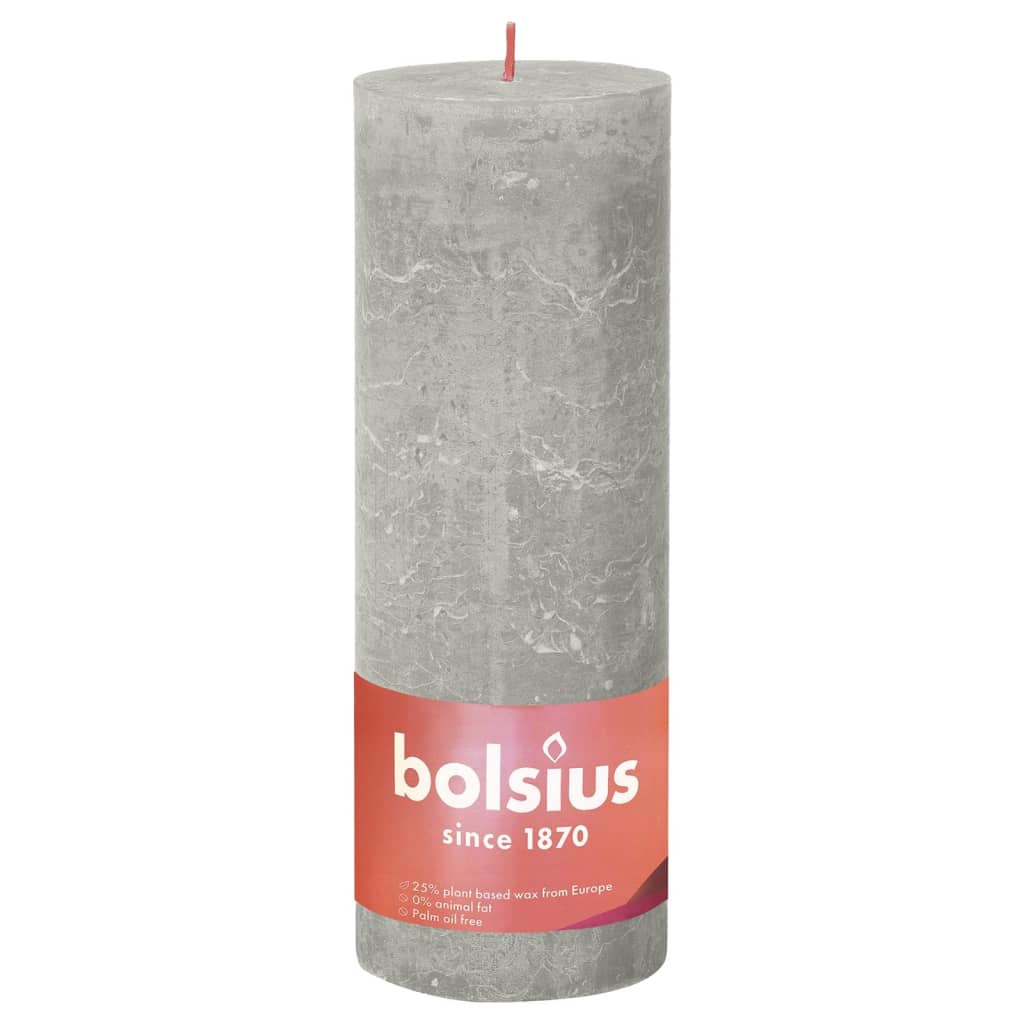 Bolsius Bolsius Stollen Shine 4 St Rustiek 190x68 mm sandgrå