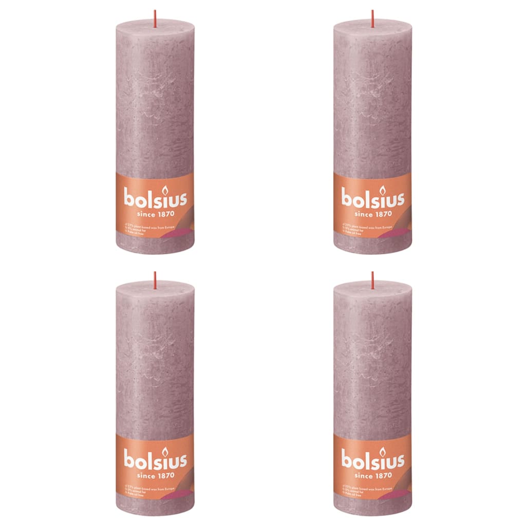 Bolsius Bolsius Stollen Shine 4 St Rustiek 190x68 mm Rose