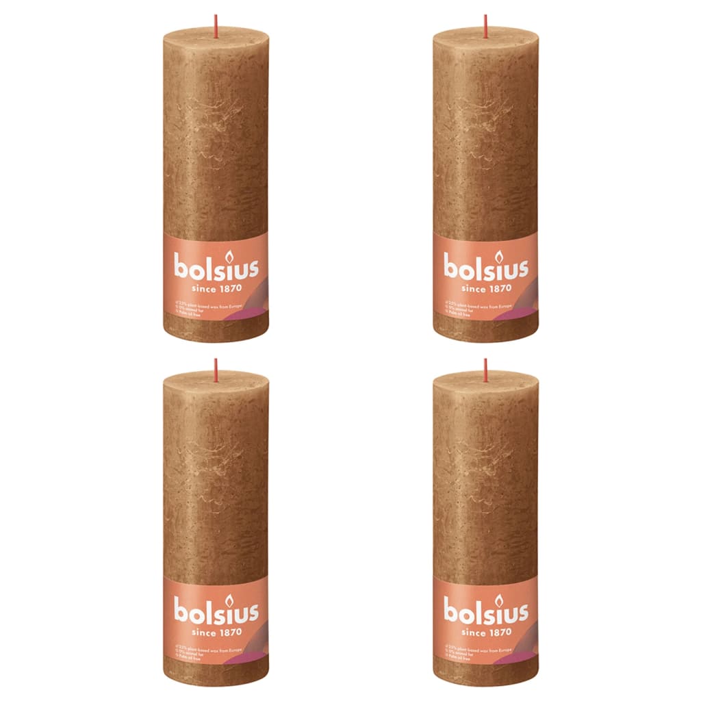 Bolsius Bolsius Stollen Shine 4 St Rustiek 190x68 mm začimba rjava