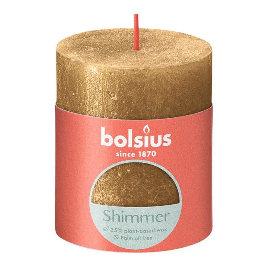 Bolsius Stub Candle Shimmer 8x6,8 cm zlato