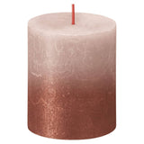 De Bolsius Bolschius Stoller Sonnenënnergank 4 St RustieK 80x68 mm Mësstraut -pink an Amber