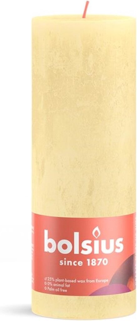 Bolsius pillar candle rustic butter yellow 19 cm oslash; 7 cm
