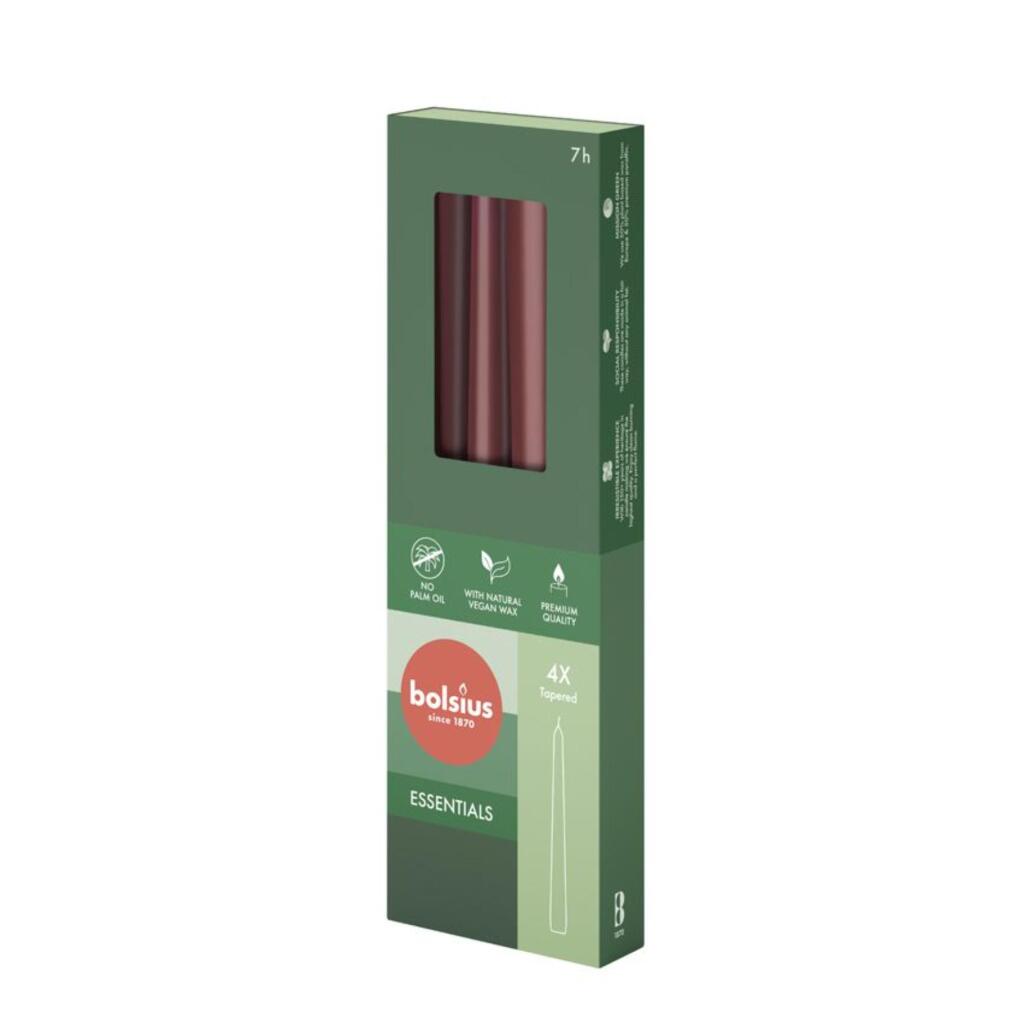 Bolsius Gothic Kerzen Samtrot 4x