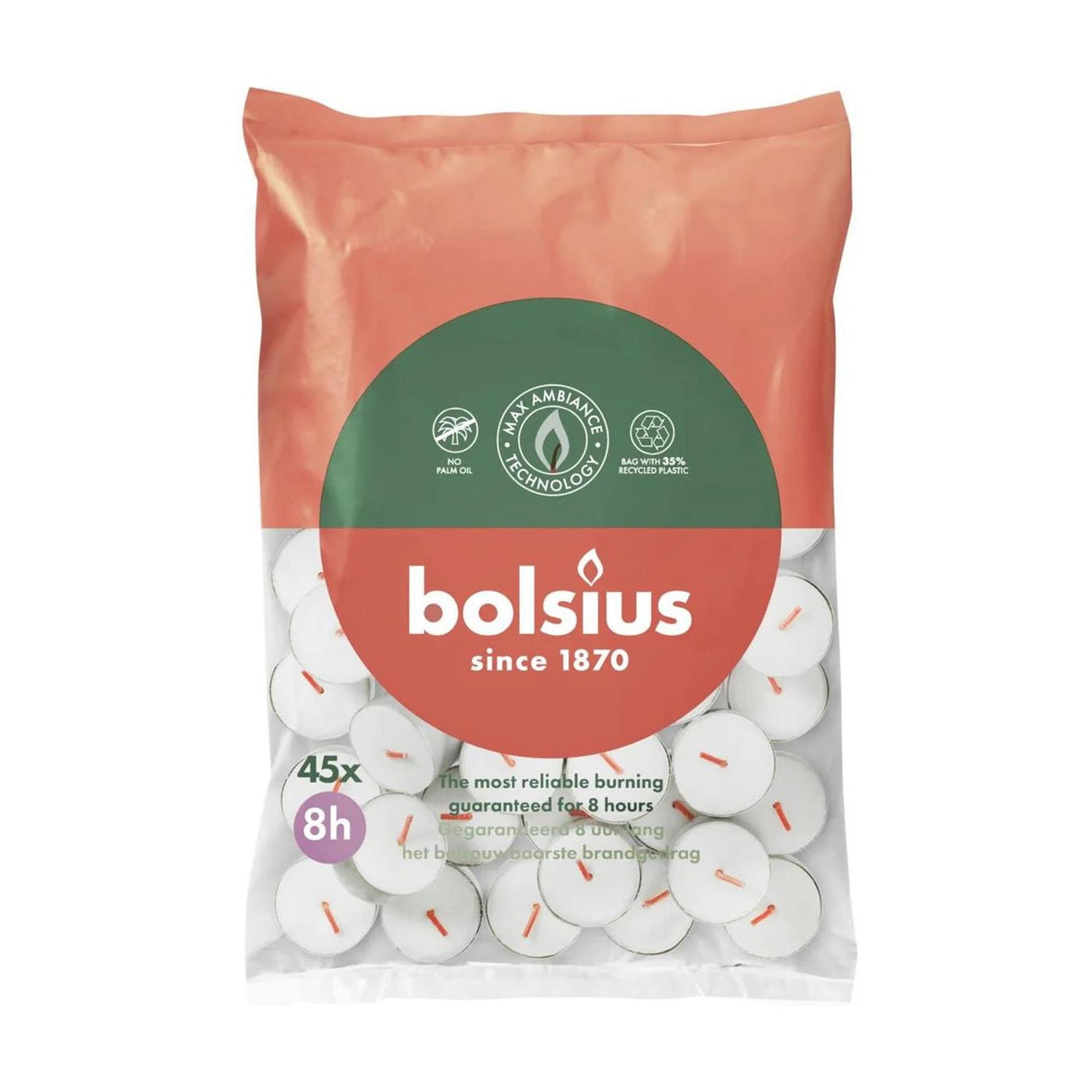 Bolsius tea light 8-hour bag 45 
