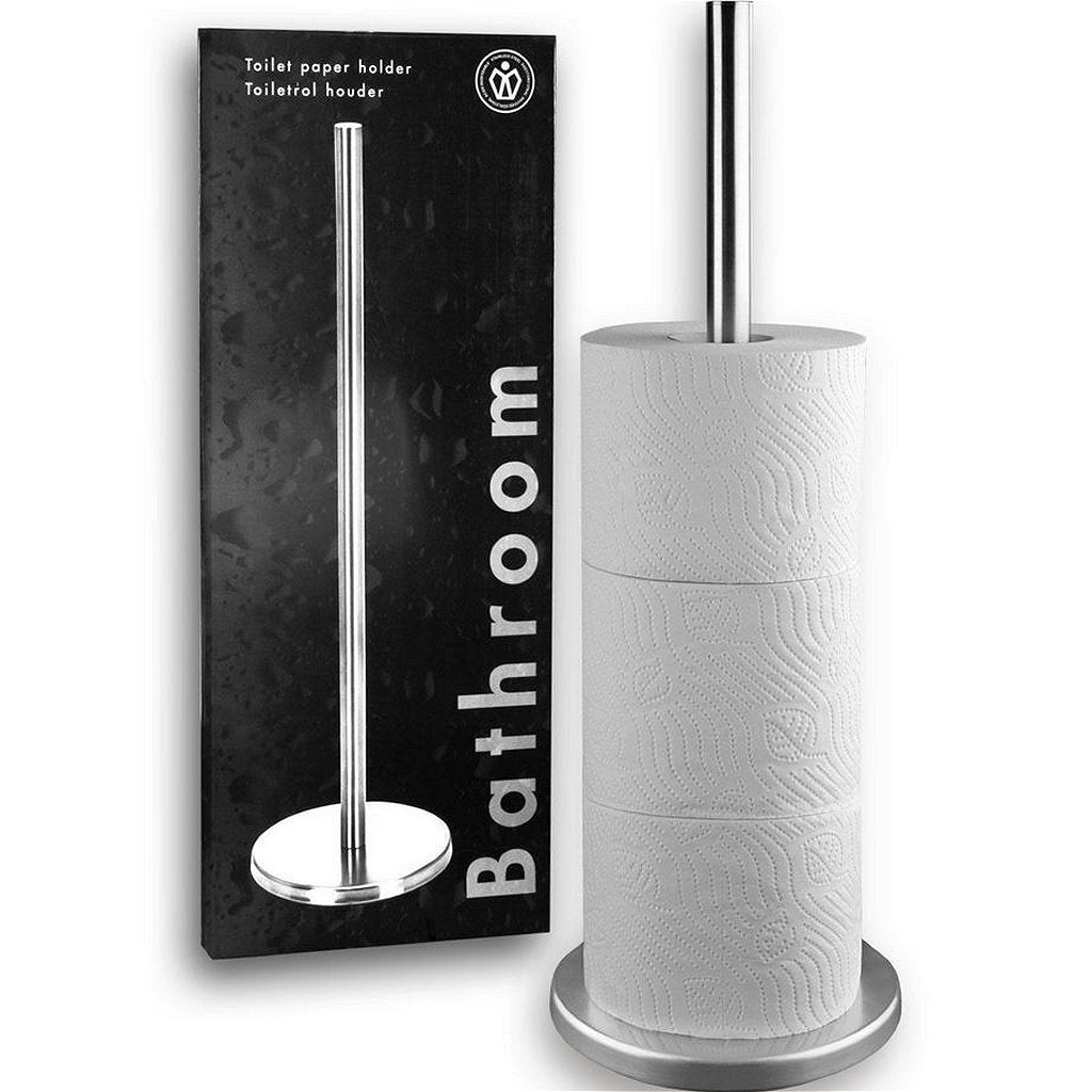 Badeværelsesløsninger toiletrulleholder stående rustfrit stål | 2 stk