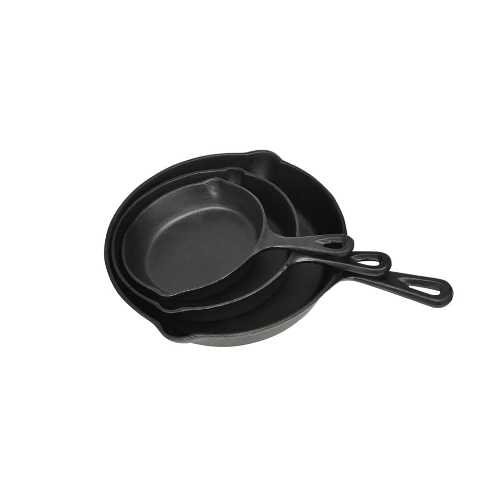 Vidaxl cast iron frying pans Set 3-DLG
