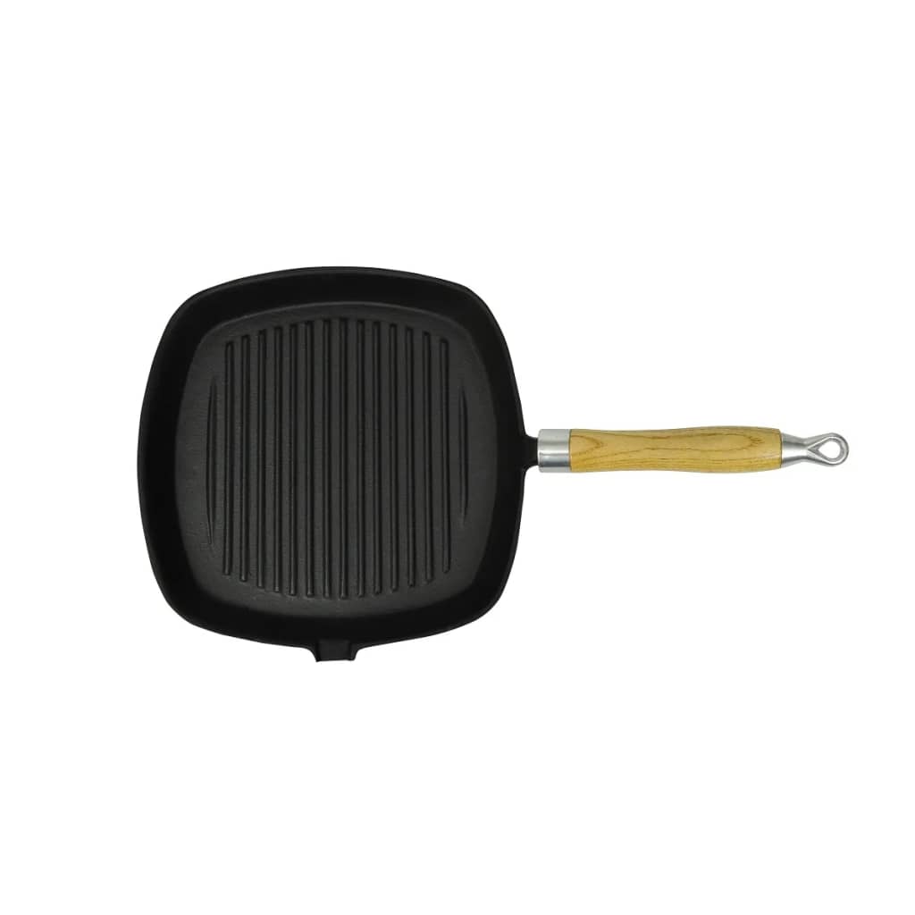 Vidaxl Grill padella con ghisa in legno 20x20 cm