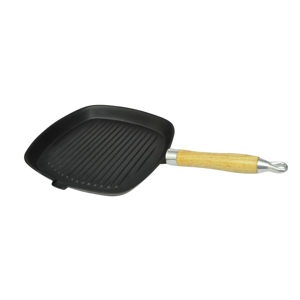 Vidaxl Grill padella con ghisa in legno 20x20 cm