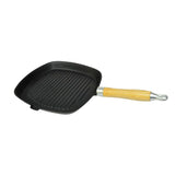 Vidaxl Grill padella con ghisa in legno 20x20 cm