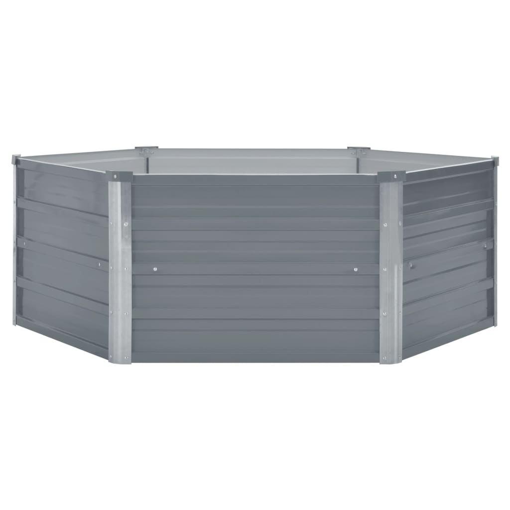 Vidaxl Raised Planter 129x129x46 cm Galvanized Steel Grey