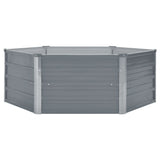 Vidaxl Raised Planter 129x129x46 cm Galvanized Steel Grey