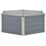 Vidaxl Raised Planter 129x129x46 cm Galvanized Steel Grey