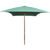 Vidaxl Parasol mit Holzstange 200x300 cm Grün