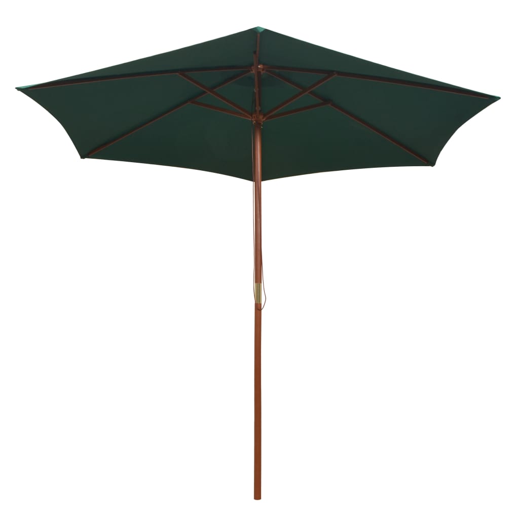 Vidaxl Parasol 270x270 cm Polo in legno verde