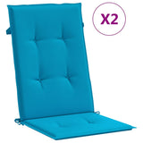 Polštáře vidaxl zahradní židle 2 st vysoká zpět 120x50x3 cm tkanina modrá