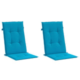 Vidaxl Garden Cushions 2 St High Back 120x50x3 cm tessuto blu