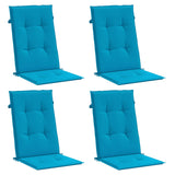 Vidaxl Garden Chair Puter 4 St High Back 120x50x3 cm stoff blå
