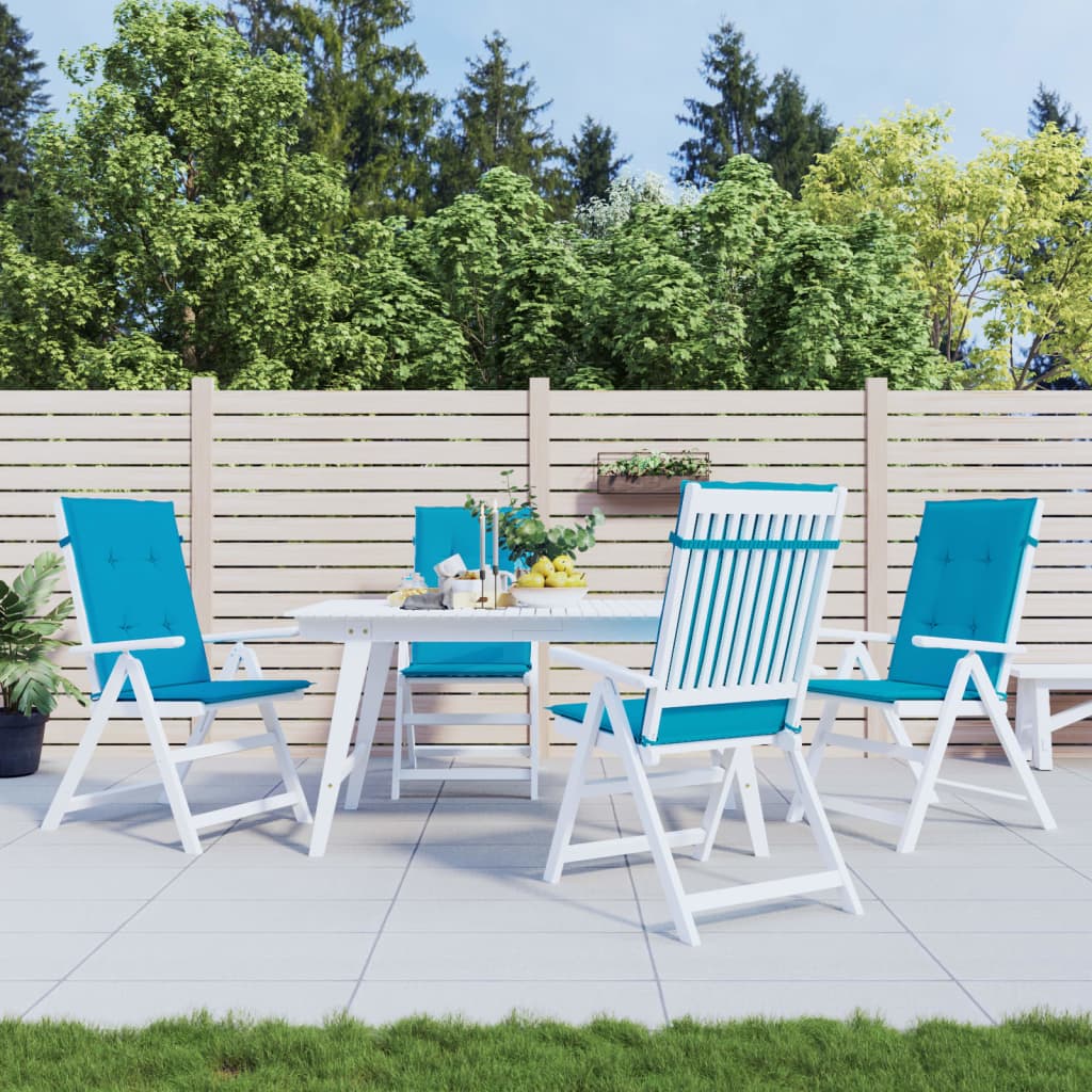 Vidaxl Garden Chair Puter 4 St High Back 120x50x3 cm stoff blå