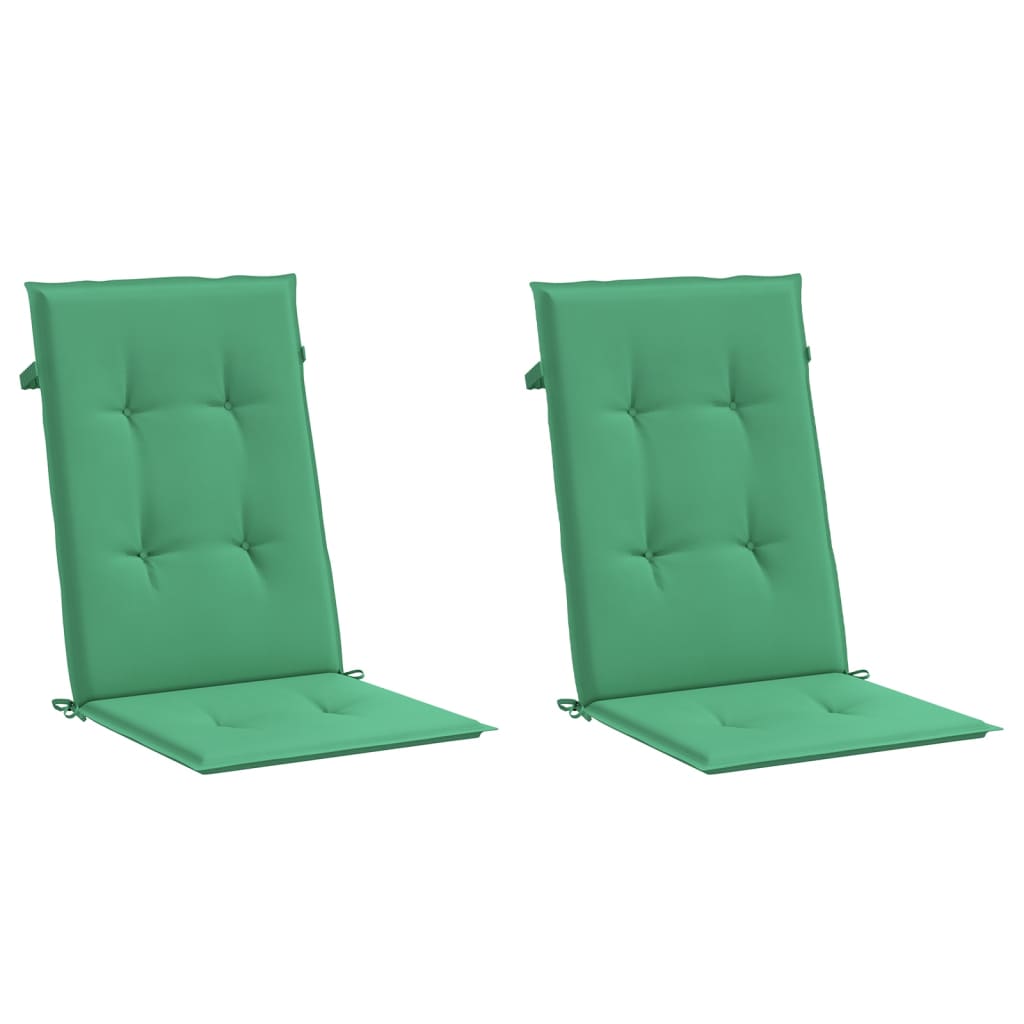 Vidaxl Garden Chair Puter 2 St High Back 120x50x3 cm stoff grønn