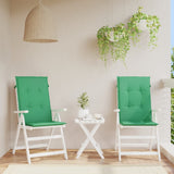 Vidaxl Garden Chair Puter 2 St High Back 120x50x3 cm stoff grønn
