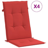 Vidaxl Garden Chair Puter 4 St High Back 120x50x3 cm stoff rød
