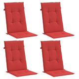 Vidaxl Garden Chair Puter 4 St High Back 120x50x3 cm stoff rød