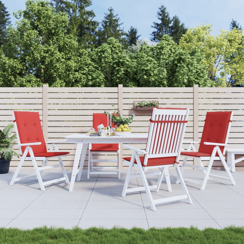 Vidaxl Garden Chair Puter 4 St High Back 120x50x3 cm stoff rød