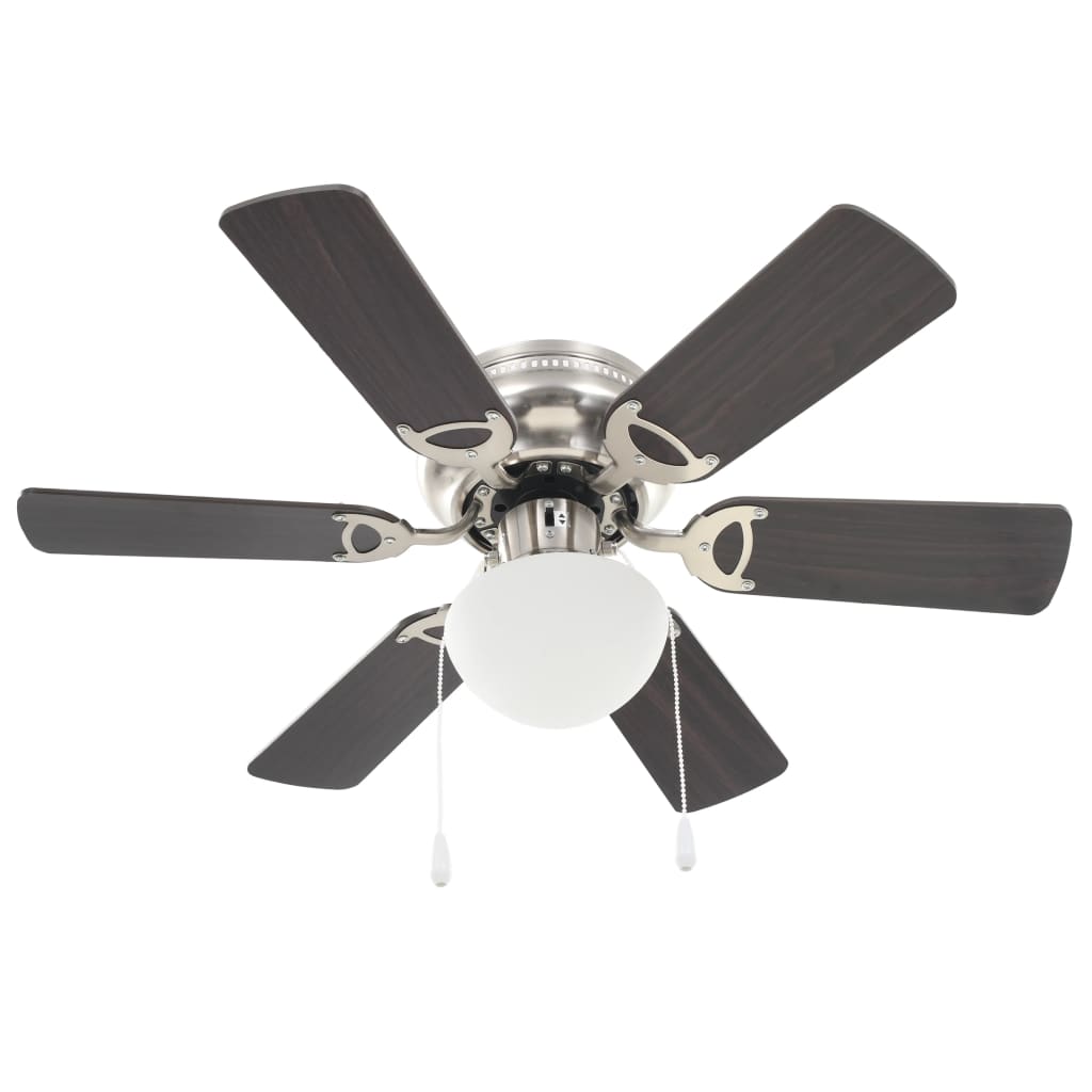 Stropní ventilátor Vidaxl s lampou 82 cm tmavě hnědá