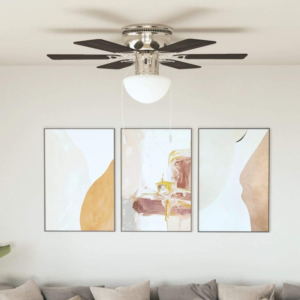 Stropní ventilátor Vidaxl s lampou 82 cm tmavě hnědá