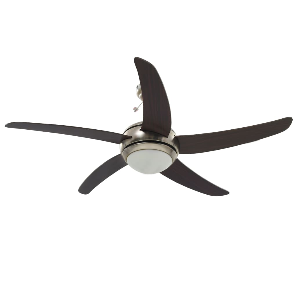 Vidaxl ceiling fan with lamp 128 cm brown